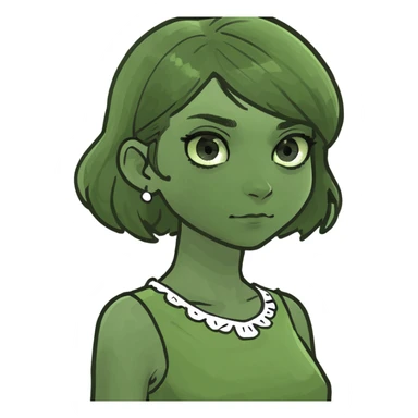 A girl wearing a dress sticker