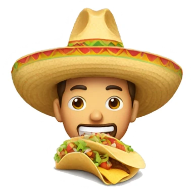 A man with a sombrero and eating a taco  sticker