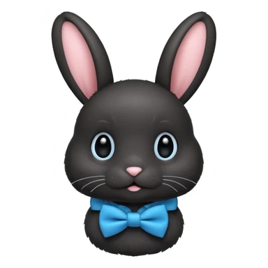black bunny with blue bowtie sticker