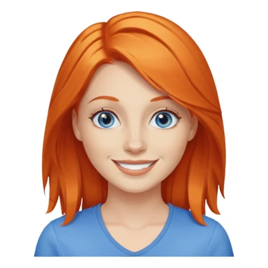 27 year old white woman, orange hair, blue eyes sticker