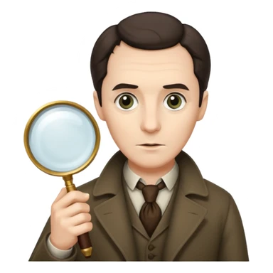 sherlock holmes holding magnifying glass sticker