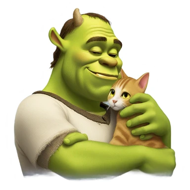 Shrek kissing a cat sticker