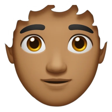 A Sri Lankan young guy with curved nose, black hair, brown eyes, little beard sticker