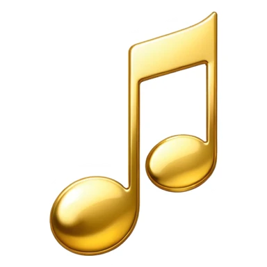 music note with a chromic metal texture sticker