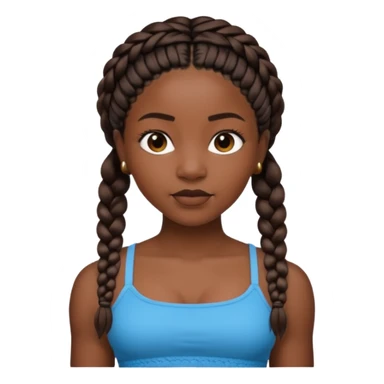 a black woman with braids with a crop top sticker