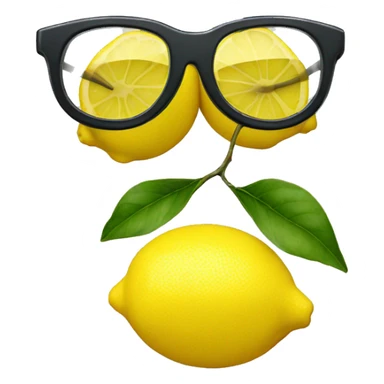 Lemon with a pair of glasses and nothing else sticker