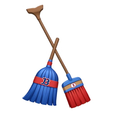 Una escoba con el logotipo de los red Sox sticker