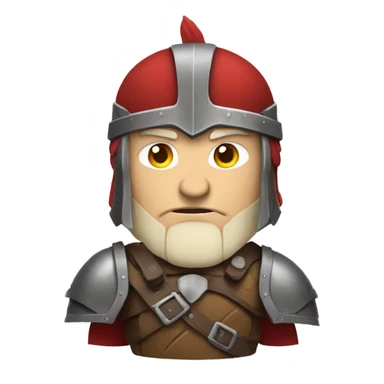barbarian soldier with white skin and redarmor facing forward  sticker