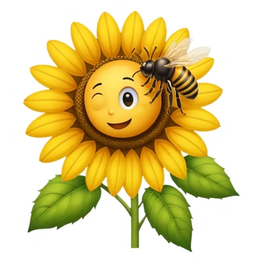  girasol y una aveja grande sticker
