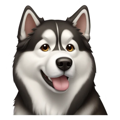 alaskan malamute dog, black, brown and white sticker