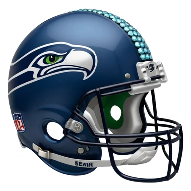 NFL Seahawks helmut with diamond bling  sticker