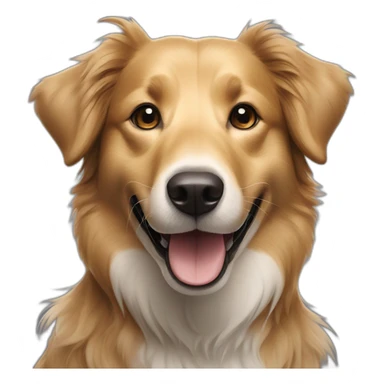 a black golden retriever border collie cross breed dog smilining sticker