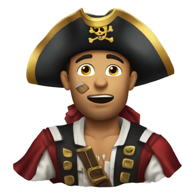 Ronaldo clothed as a pirate shocked with is two hand on his face sticker
