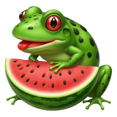 frog eating watermelon sticker