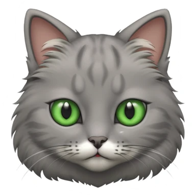 a gray cat with eyes on its FOREHEAD sticker