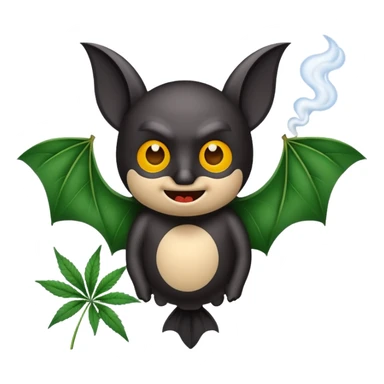 Bat smoking a marijuana jointwhile flying  sticker
