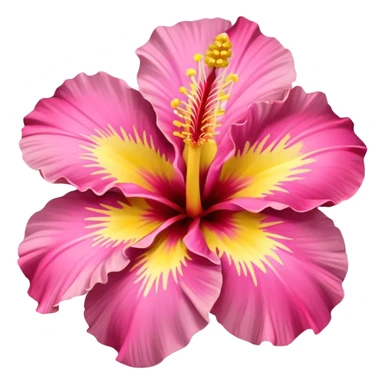 yellow and pink hibiscus flower sticker