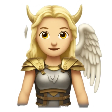 blond Valkyrie with wings and horn sticker