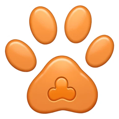 a very light pale pastel orange pawprint sticker