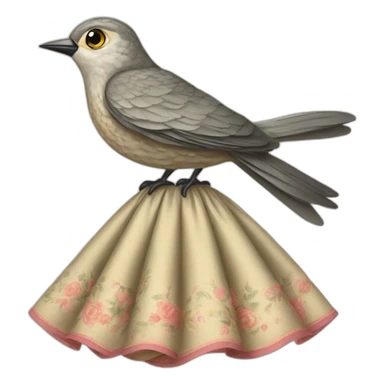Cuckoo bird wearing a vintage dress sticker