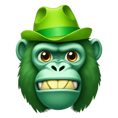 Green gorilla tag character with banana hat sticker