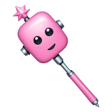 robotic tech pink magic wand sticker