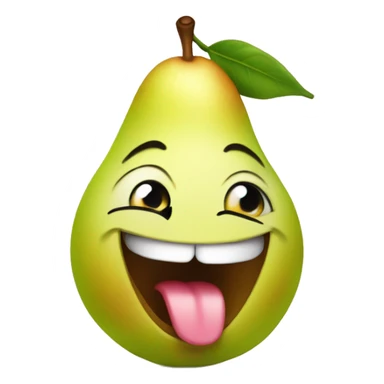 cute pear with tongue out sticker