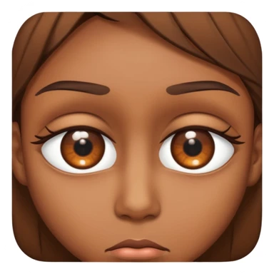 Make a depressed eyes with browns on top of an eye sticker