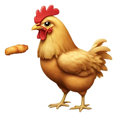 Chicken eating chicken wings sticker