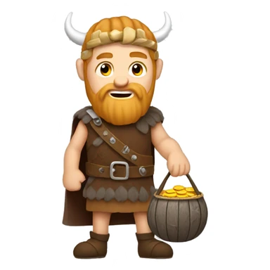 Viking holding a bag of coins  sticker