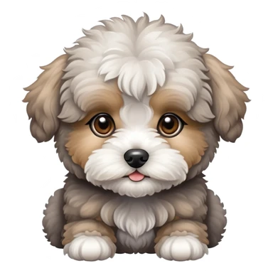 Grey  cute maltipoo puppy sticker