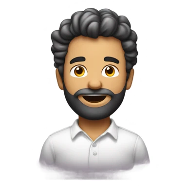 Petit gros cheveux blancs Barbe blanche qui fait la fete  sticker