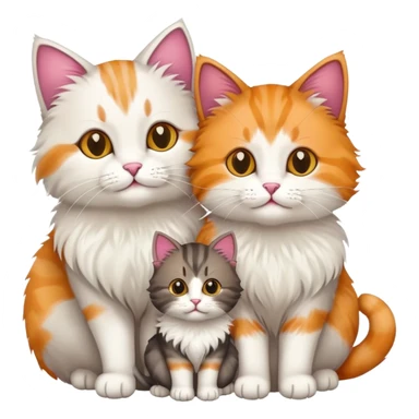 cat family with mother and kittens sticker