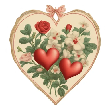 vintage valentine’s day card sticker