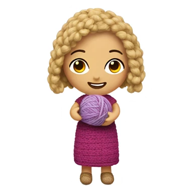 A girl making amigurumi  sticker