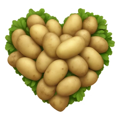 beige heart adorned with potatoes garland sticker