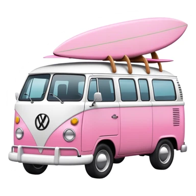 Bw pink van with surf table sticker