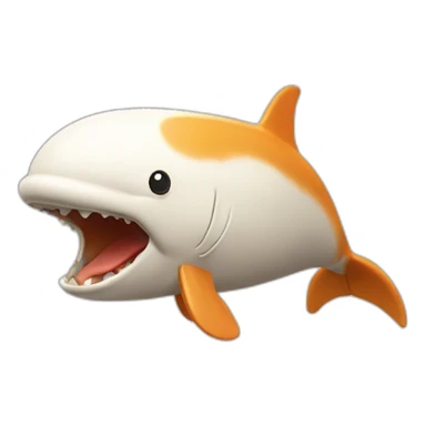 Chat roux sur une baleine sticker