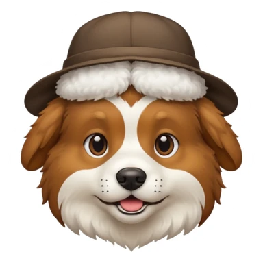 Dog with had sticker