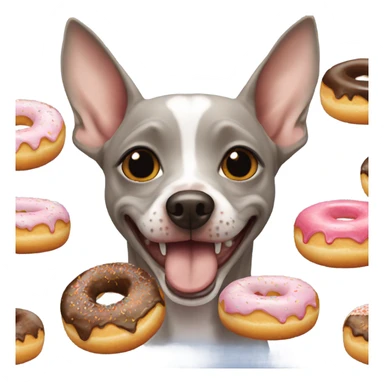 American Hairless Terrier eating donuts  sticker