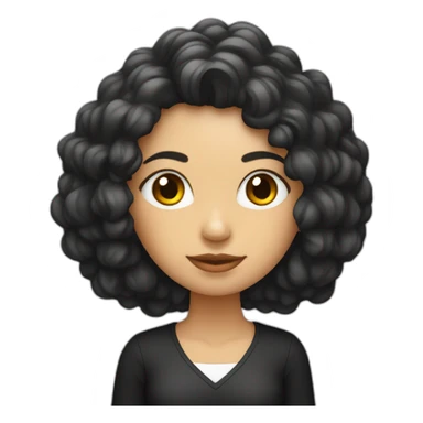 Cara mujer mulata con pelo largo rizado y negro sticker