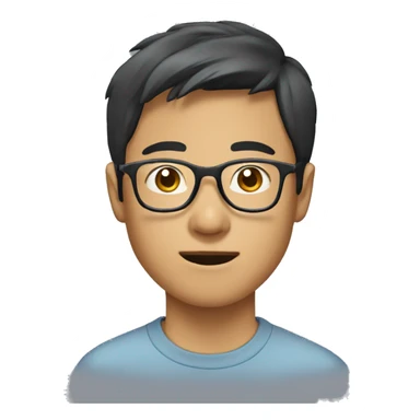 young asian bespectacled man wearing a t-shirt sticker