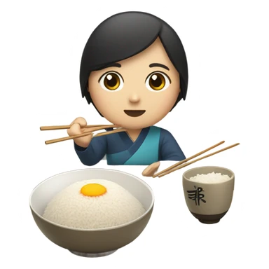 Korean eating rice sticker