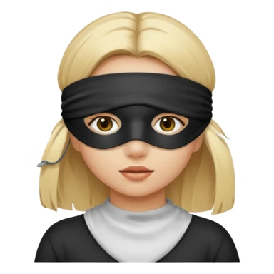 Blonde girl, blind fold sticker