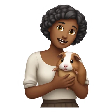 Woman holding a guineapig sticker