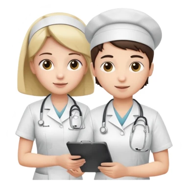 A nurse attending to a patient at the hospital sticker