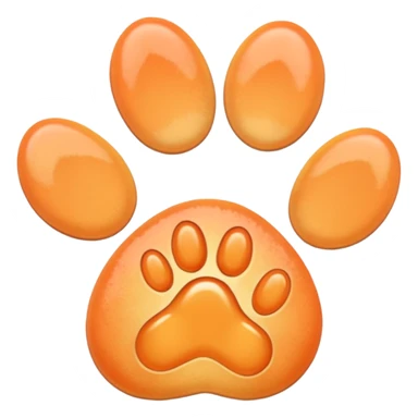 a very light pale pastel apricot pawprint sticker