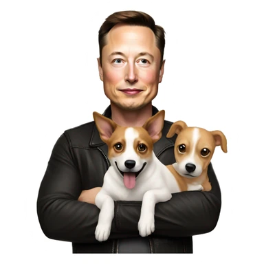 elon musk with dog sticker