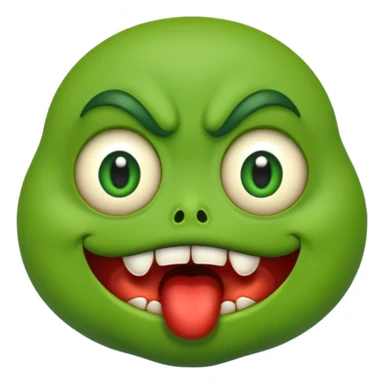Evil greedy hungry salivating emoji sticker