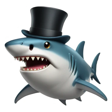Shark with a top hat and cigar sticker